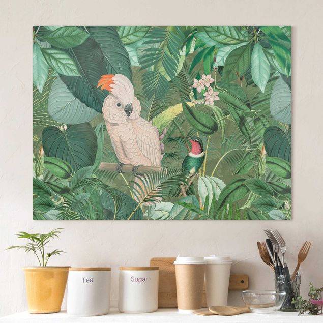 decoraçao cozinha Vintage Collage - Kakadu And Hummingbird