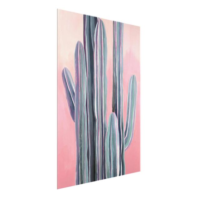 quadro com flores Cactus On Pink I