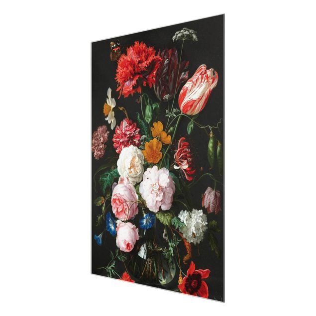 quadros de flores Jan Davidsz De Heem - Still Life With Flowers In A Glass Vase