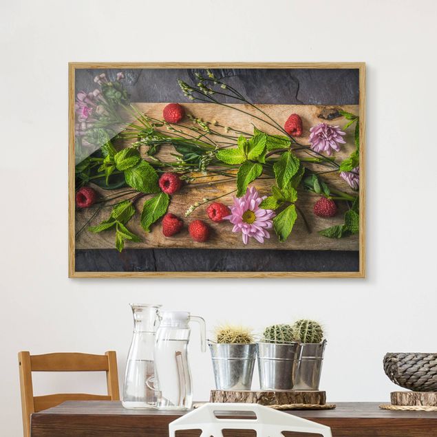 decoraçoes cozinha Flowers Raspberries Mint
