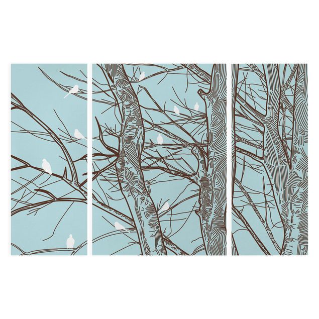 Telas decorativas paisagens Winter Trees