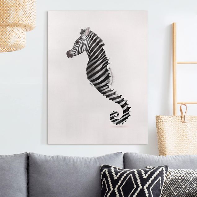 Telas decorativas peixes Seahorse With Zebra Stripes