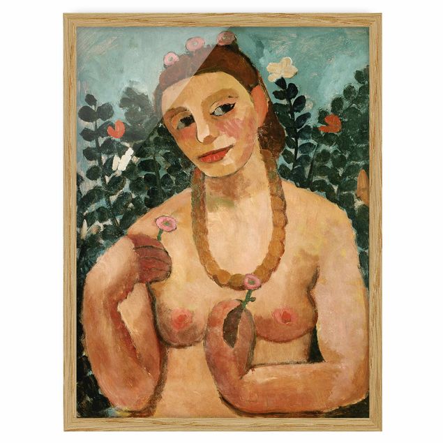Quadros famosos Paula Modersohn-Becker - Self Portrait with Amber Necklace