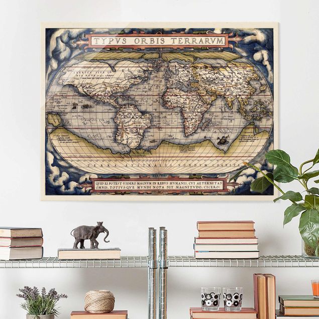 decoraçoes cozinha Historic World Map Typus Orbis Terrarum