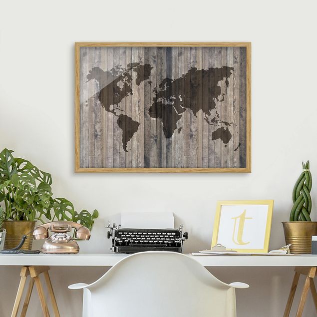 decoraçoes cozinha Wood World Map