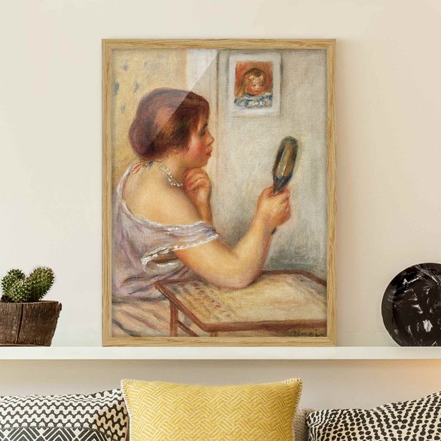 decoraçao cozinha Auguste Renoir - Gabrielle holding a Mirror or Marie Dupuis holding a Mirror with a Portrait of Coco