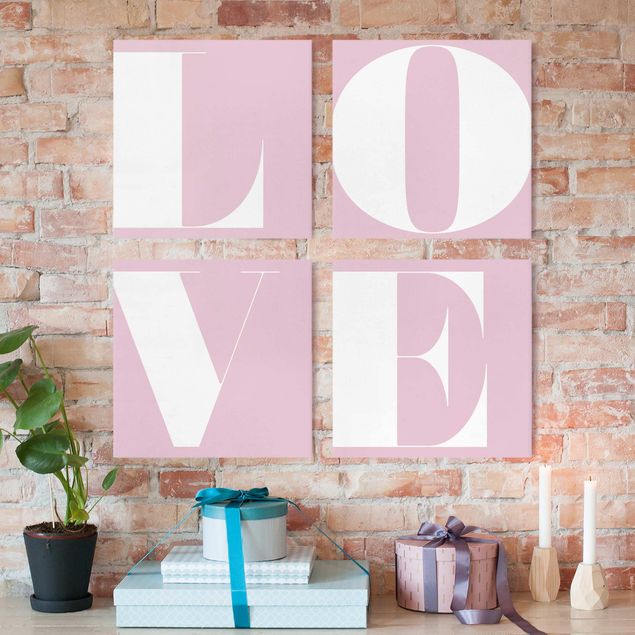 decoraçao para parede de cozinha Antiqua Letter Love Rosé