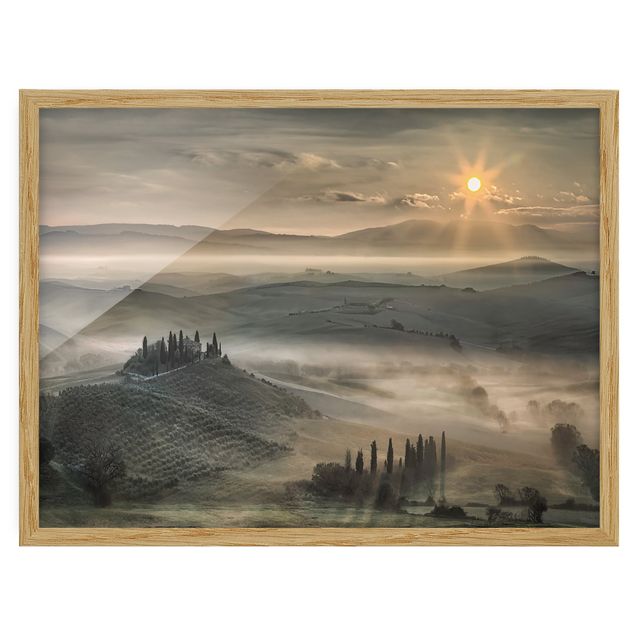 Quadros com moldura paisagens Tuscany-Morning