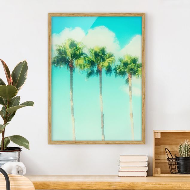decoraçao para parede de cozinha Palm Trees Against Blue Sky