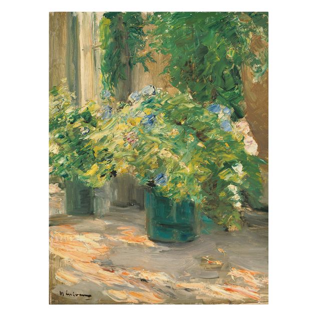 Quadros florais Max Liebermann - Flower Pots In Front Of The House