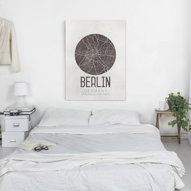 Telas decorativas mapas City Map Berlin - Retro