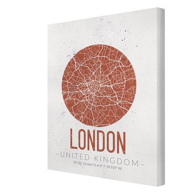 Telas decorativas mapas City Map London - Retro