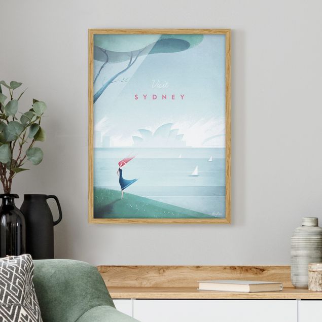 Quadros com moldura praia Travel Poster - Sidney