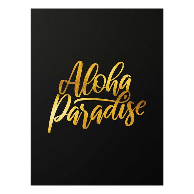 Quadros modernos Gold - Aloha Paradise On Black