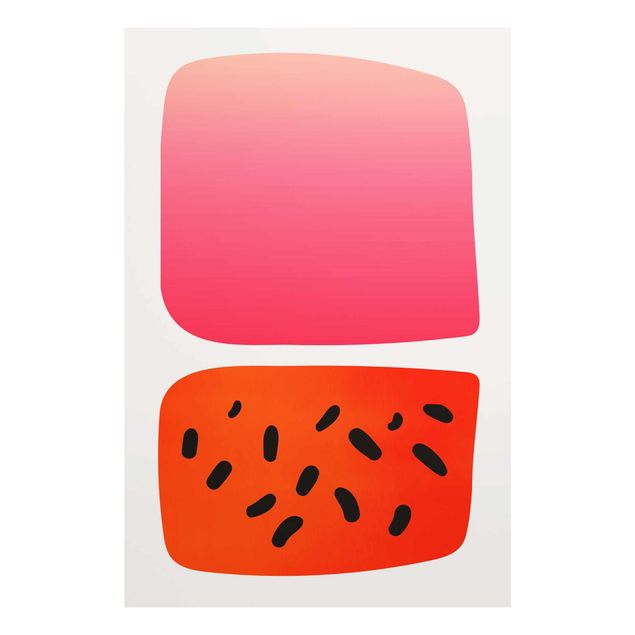 Quadros vermelhos Abstract Shapes - Melon And Pink