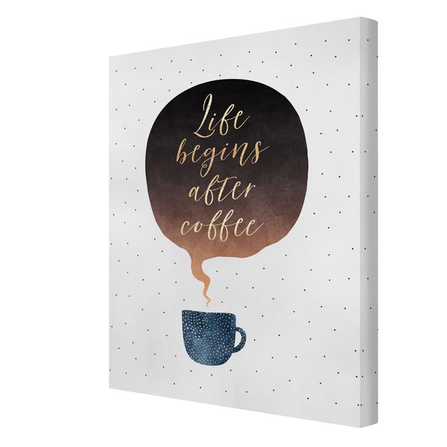 Quadros de Elisabeth Fredriksson Life Begins After Coffee Dots