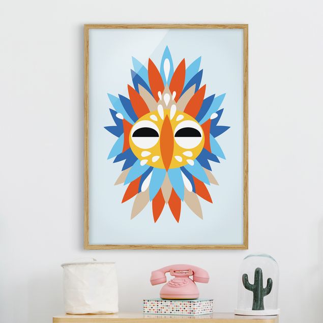 Decoração para quarto infantil Collage Ethnic Mask - Parrot