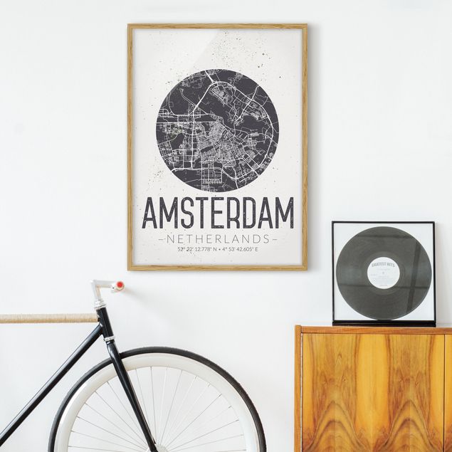 decoraçao cozinha Amsterdam City Map - Retro