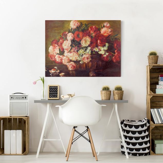 Telas decorativas rosas Auguste Renoir - Still Life With Peonies