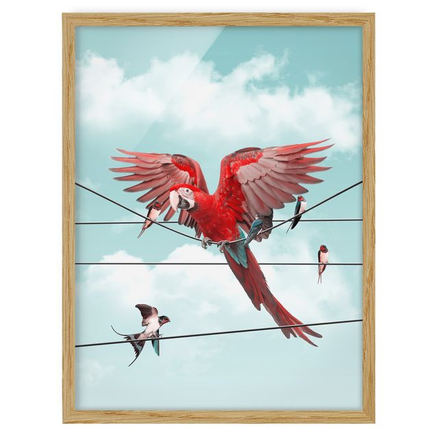 quadros modernos para quarto de casal Sky With Birds