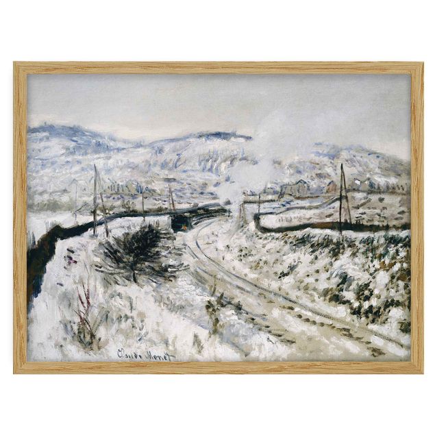 quadro com paisagens Claude Monet - Train In The Snow At Argenteuil