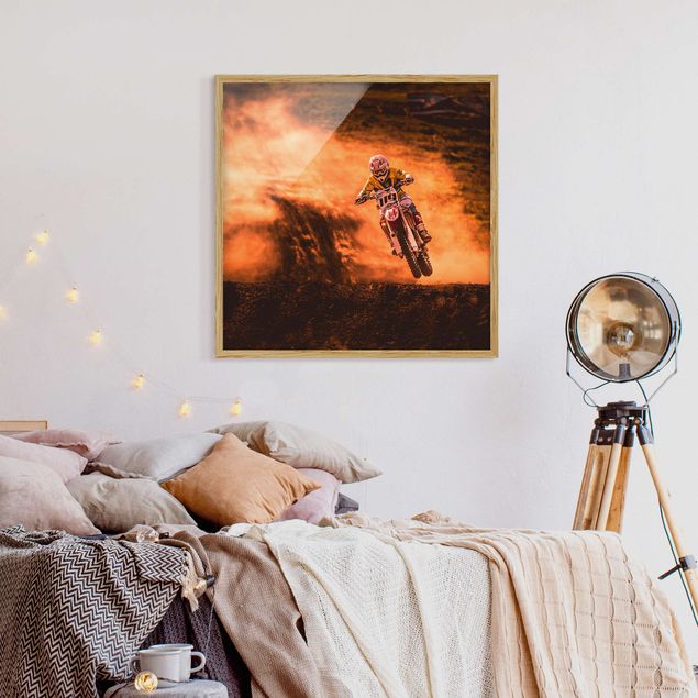 quadros modernos para quarto de casal Motocross In The Dust