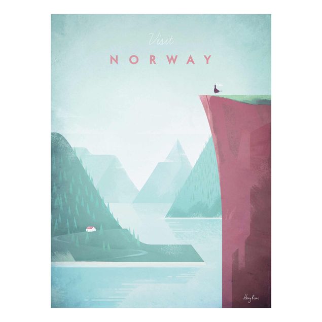 Quadros em vidro paisagens Travel Poster - Norway
