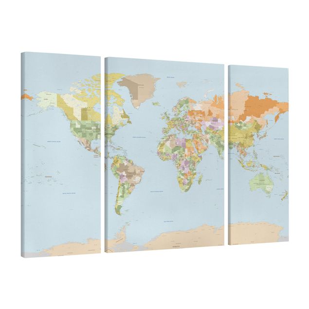 Telas decorativas mapas Political World Map