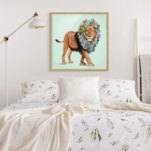 decoração para quartos infantis Lion With Succulents