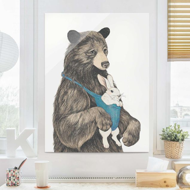 decoração quadros Illustration Bear And Bunny Baby