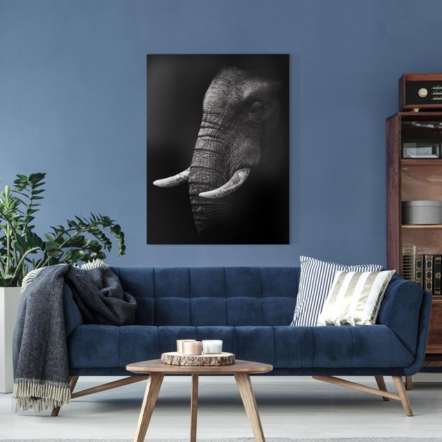 Quadros elefantes Dark Elephant Portrait