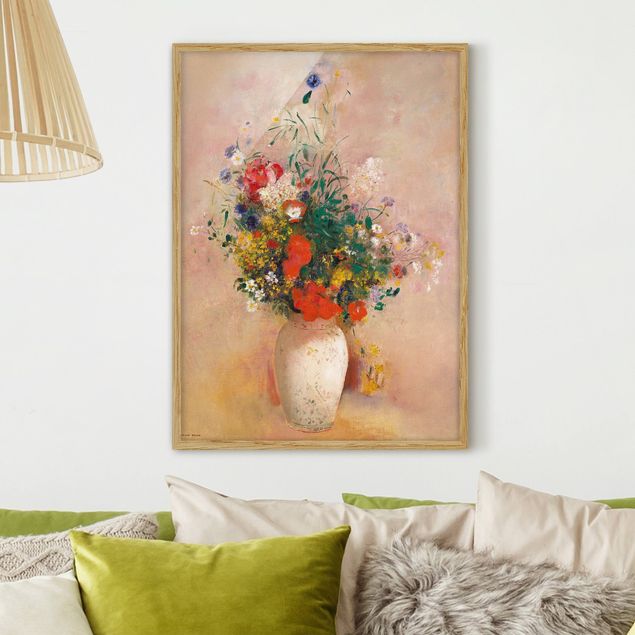 decoraçoes cozinha Odilon Redon - Vase With Flowers (Rose-Colored Background)