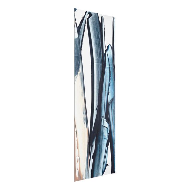 quadros abstratos para sala Blue And Beige Stripes