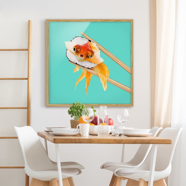 Quadros peixes Sushi With Goldfish