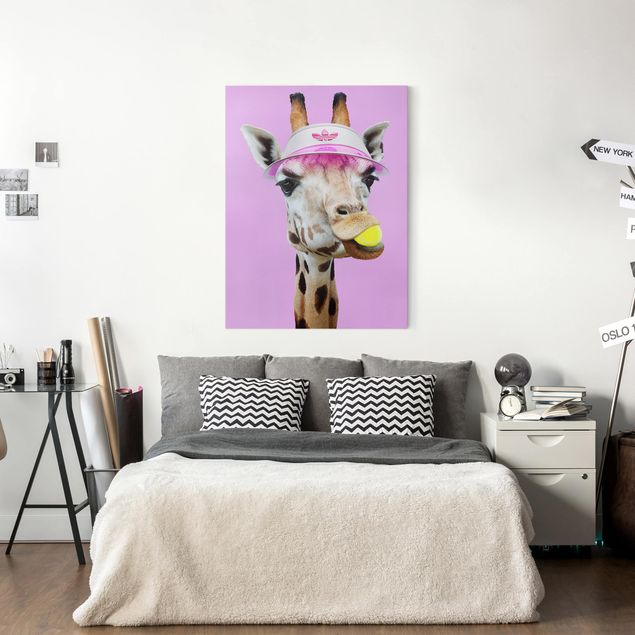 decoração para quartos infantis Giraffe Playing Tennis