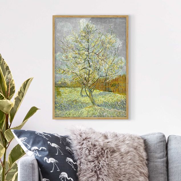 Quadros movimento artístico Impressionismo Vincent van Gogh - Flowering Peach Tree