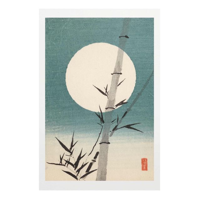 Quadros natureza Japanese Drawing Bamboo And Moon