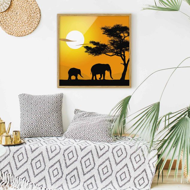 quadros de paisagens African Elephant Walk