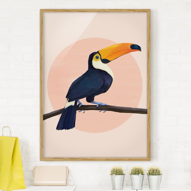 decoraçao cozinha Illustration Bird Toucan Painting Pastel