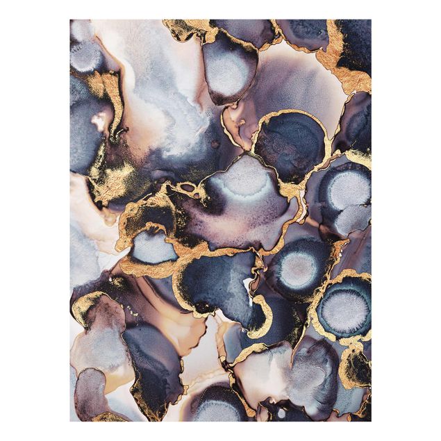 Quadros padrões Marble Watercolour With Gold