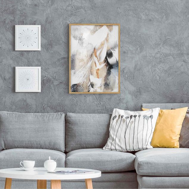 Quadros famosos Golden Abstract Winter Painting