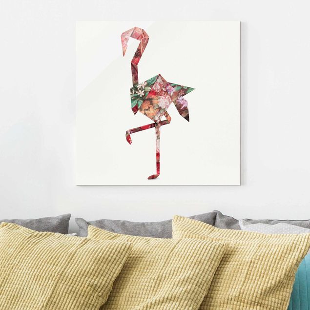 decoraçoes cozinha Origami Flamingo