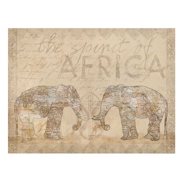 Telas decorativas réplicas de quadros famosos Vintage Collage - Spirit Of Africa