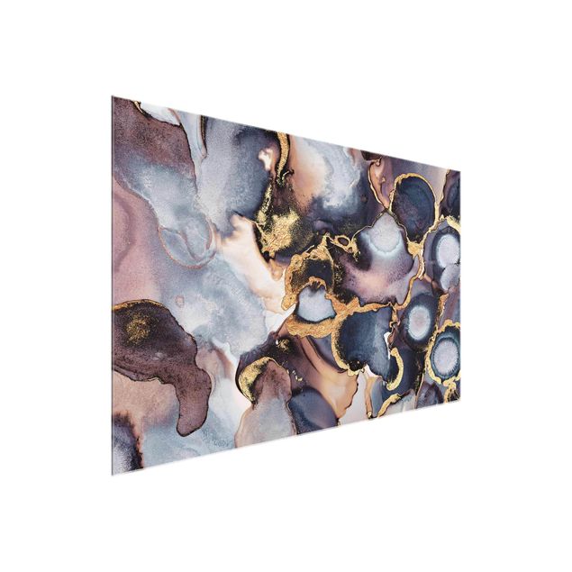 Quadros famosos Marble Watercolour With Gold