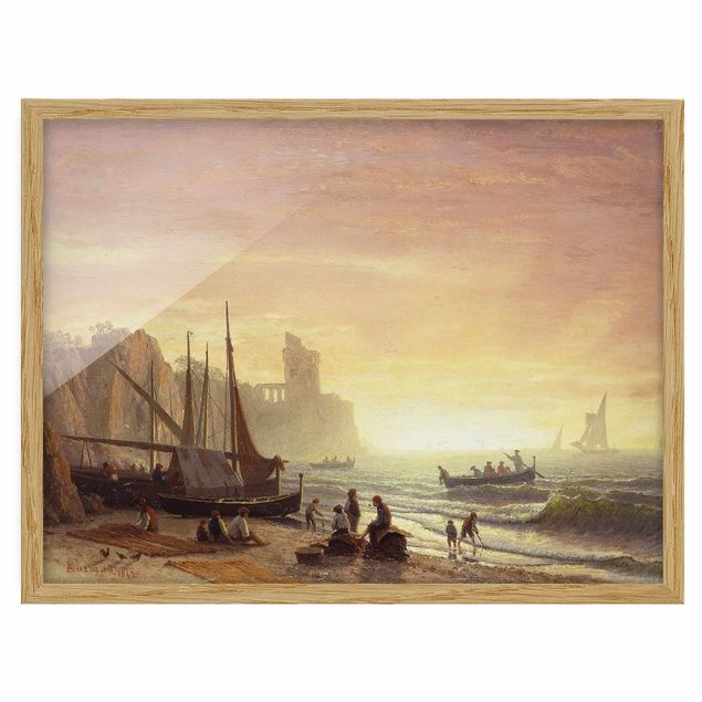 Quadros movimento artístico Romantismo Albert Bierstadt - The Fishing Fleet