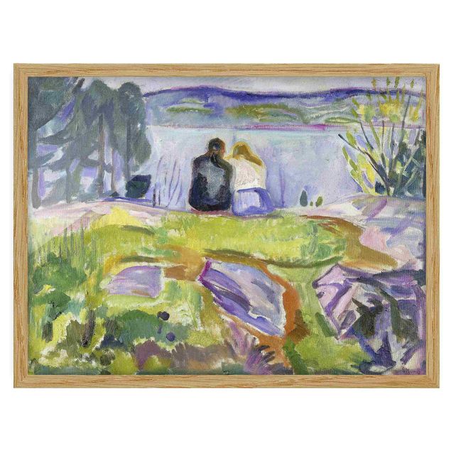 Quadros por movimento artístico Edvard Munch - Spring (Love Couple On The Shore)