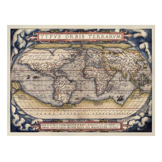 Quadros decorativos Historic World Map Typus Orbis Terrarum