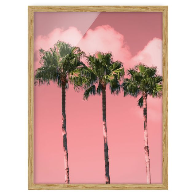 Quadros florais Palm Trees Against Sky Pink