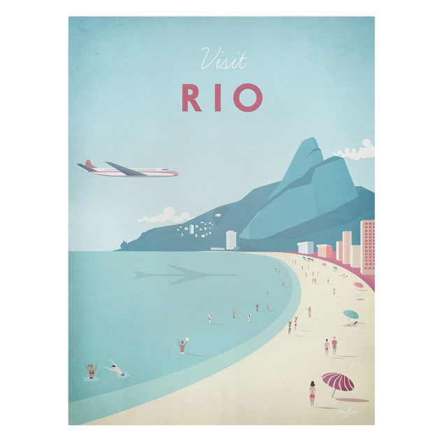 Telas decorativas cidades e paisagens urbanas Travel Poster - Rio De Janeiro