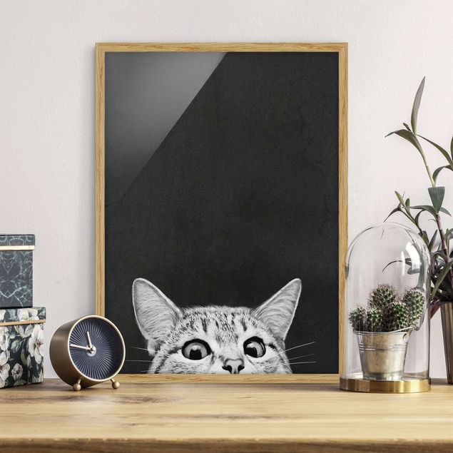 decoraçoes cozinha Illustration Cat Black And White Drawing